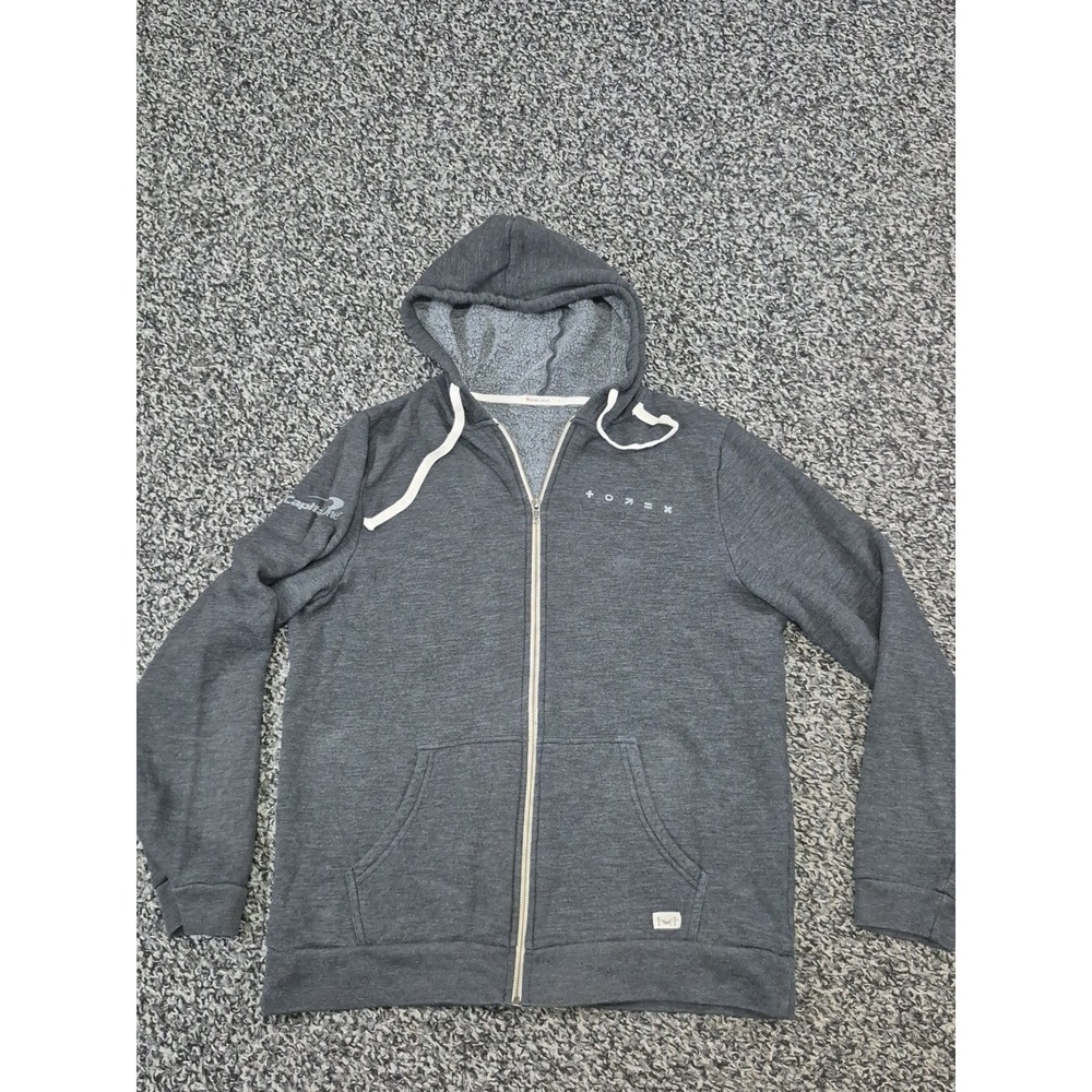 Marine Layer Hoodie Men Large Gray Long Sleeve Full Zip Performance Company Logo